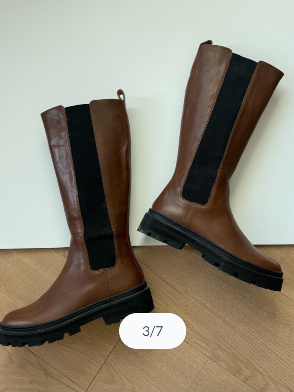 Madewell Brown Poppy Tall Lugsole Boots - Picture 3 of 8